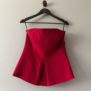 NWT RACHEL RACHEL ROY STRAPLESS FLARED PEPLUM CORSET NOVEMBER RUBY RED SIZE 8